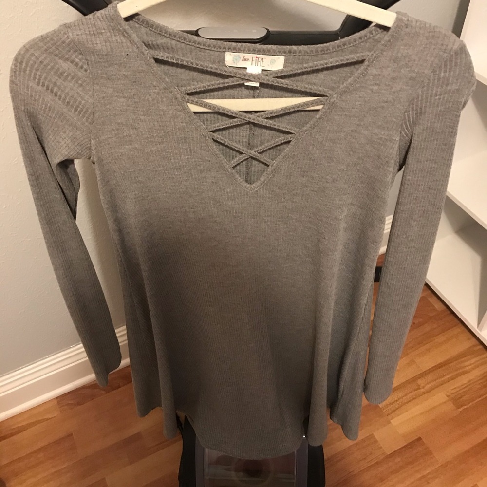 Gray ribbed dress